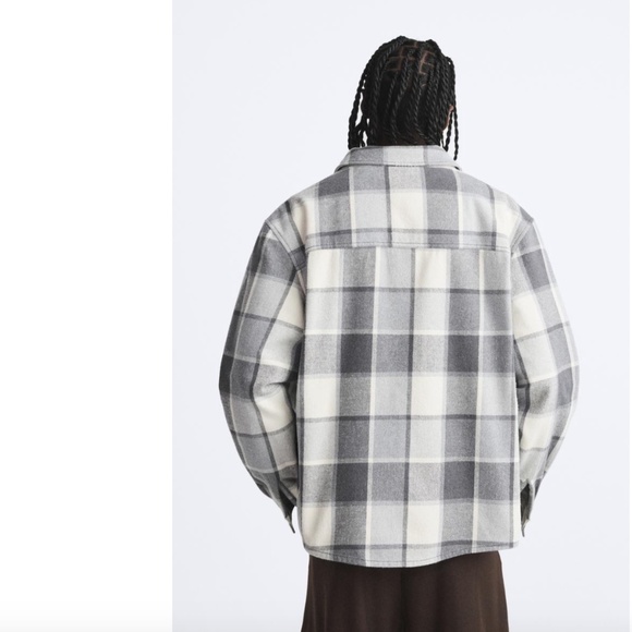 ZARA PLAID OVERSHIRT gray/white - Picture 3 of 13